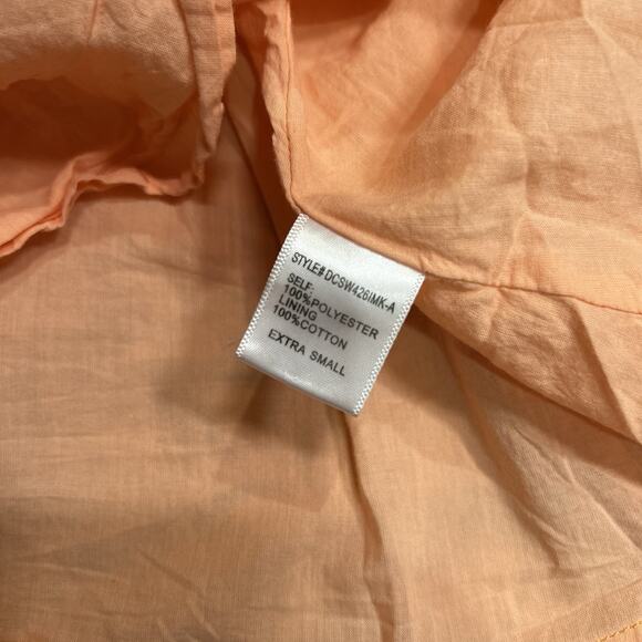 Louna Coral Floral Mini Dress Tie Back Beach Resort Women's Size XS Orange - Picture 10 of 11